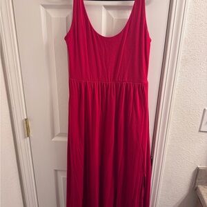 Scoop Neck Stretch Midi Dress